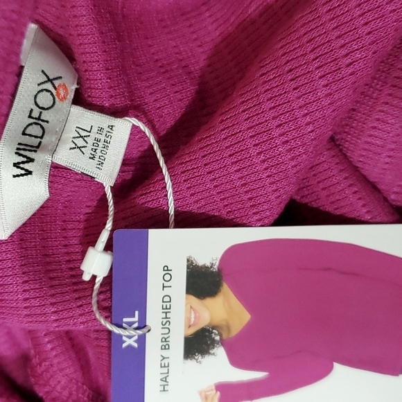 NWT Wildfox Haley Brushed Top V-neck Pink Pullover top Size XXL - Picture 7 of 8